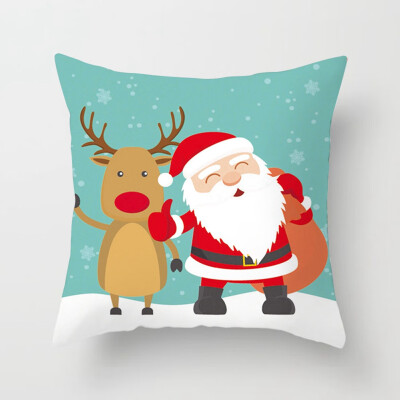 

18 X 18 Inch New Cute Christmas Pillowcase Printing Square Pillowcase Home Decoration Car Sofa Cushion Cover