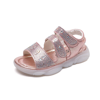 

Baby Toddler Anti-slip Rhinestone Design Sandals Summer Girls Beach Shoes Kids Casual Comfortable Sport Sandals for 1-4 Years