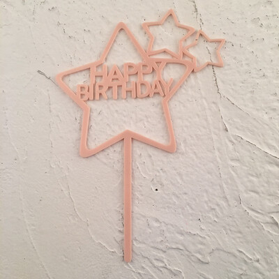 

FUNNYBUNNY Valentines Day Acrylic Inserts Love Pentagram Love Happy Birthday Cake Insert Christmas Decorations for Home