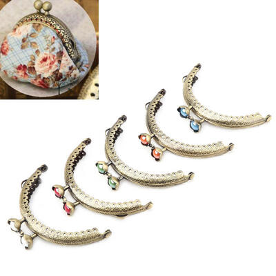 

Greensen 1pcs Semi-Circular Alloy Clutch Frame DIY Embossed Sewing Metal Bag Wallet Purse Frame
