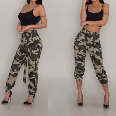 

Womens Camo Cargo Trousers Casual Pants Military Army Combat Camouflage Jeans