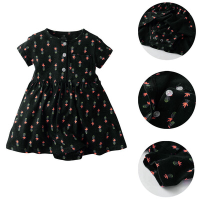 

Toddler Kid Baby Girl Short Sleeve Floral Dress Princess Romper Dresses Clothes