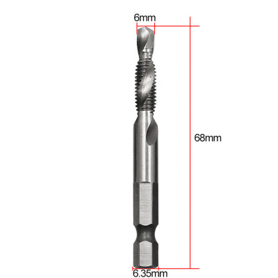 

〖Follure〗Hex Shank High Speed Steel Compound Spiral Screw Thread Taps Drill Bit Tool A