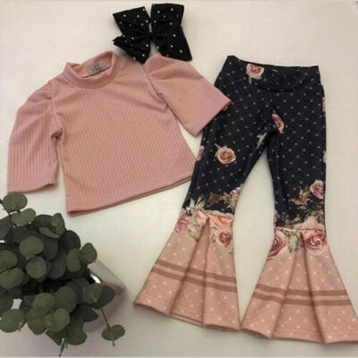 

UK Toddler Kids Baby Girls Tops T-shirt Long Pants Outfits Clothes Set Tracksuit