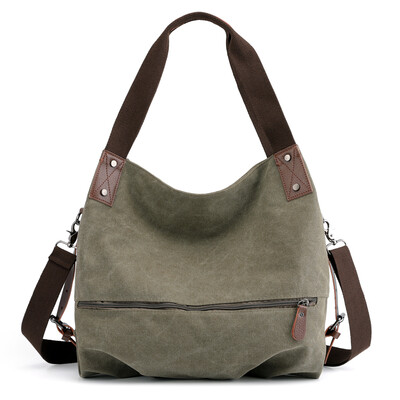 

Canvas shoulder bag womens fashion personality handbag simple Joker large capacity cloth bag womens bag