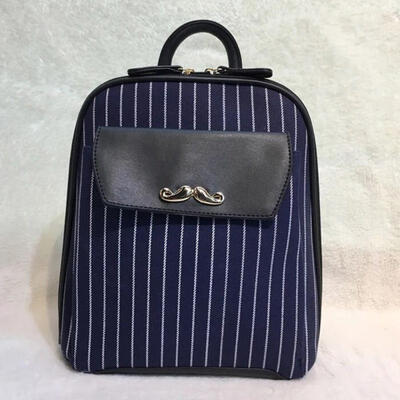 

Striped School Backpack Lightweight Bookbag Tote Bag For Women Girls