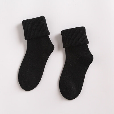 

Winter Thick Wool Solid Color Socks Womens Knit Wool Cashmere Thermal Socks Lady Soft Casual Winter Socks Xmas Gifts