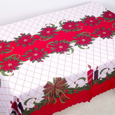 

Christmas Floral Printed Table Cover Cloth Wedding Party Decor Tablecloth