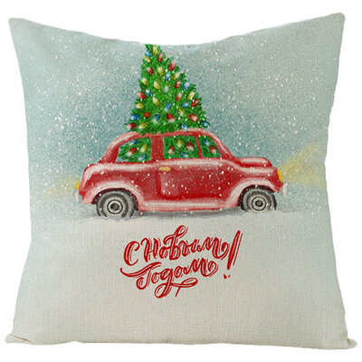 

40 Pattern New 18&quot Christmas Tree Santa Cotton Linen Throw Pillow Case Truck Sofa Car Throw Cushion Cover Home Decor