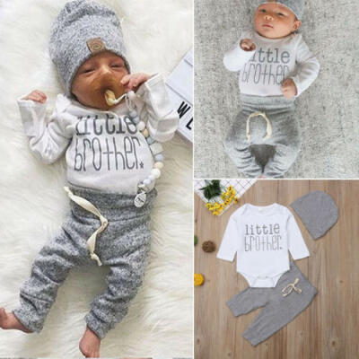 

UK Newborn Infant Baby Boy Little Brothers Romper Pants Trousers Outfit Clothes