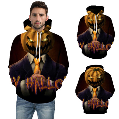 

Toponeto Mens Halloween Pumpkin 3D Print Creative Casual Long Sleeve Shirt Coat