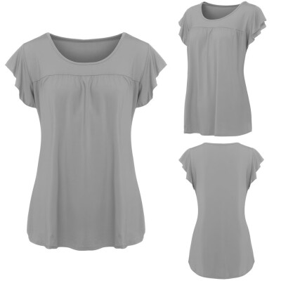 

Starmoon Women Casual Short Sleeve T-shirt Casual Loose Soild O Neck Top Blouse