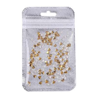 

200pcs Nail Art Decor Peach Heart Shape Metal Rivet Rhinestone Decoration