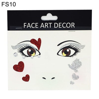 

Face Decor Glitter Temporary Tattoo Stickers Halloween Party Stage Makeup Prop