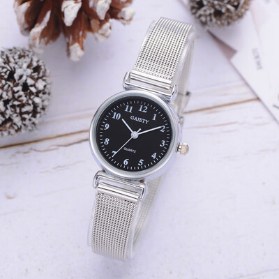 

Simple silver watches women blue stainless steel mesh strap fashion casual wild quartz bracelet watch relogio feminino &Ff