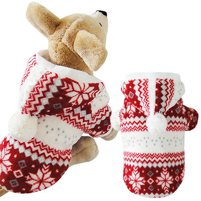

Winter Warm Pet Clothes Cozy Snowflake Dog Teddy Hoodie Coat