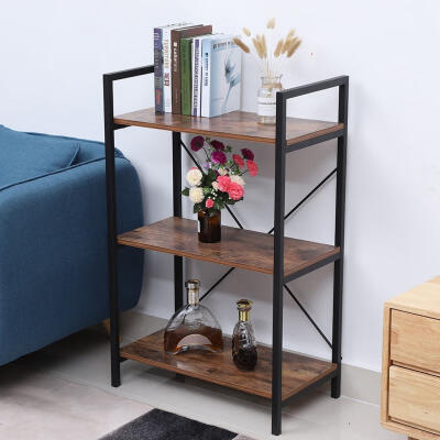 

Greensen 3-Tier Vintage Storage Rack Shelf Bookshelf Home Office Iron Frame Holder Room Organizer