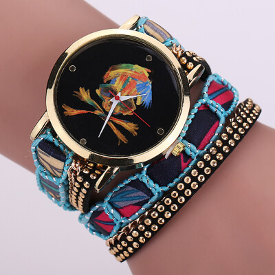 

New ethnic style series multi-color circle ladies watch