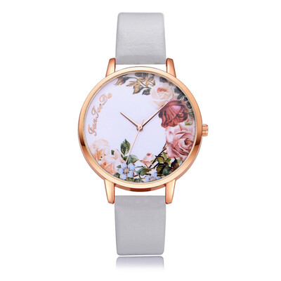 

High Quality Women Watches Flower Bird Pattern Watch Temperament Leather Strap Ladies Quartz Wristwatch Optimal Clock