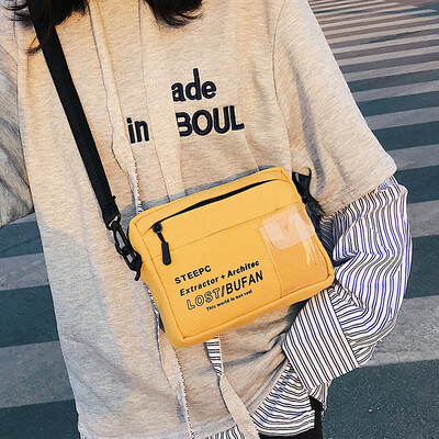 

Ins super fire package diagonal cross-small bag canvas bag female 2019 new wave student Korean version of the shoulder Messenger bag