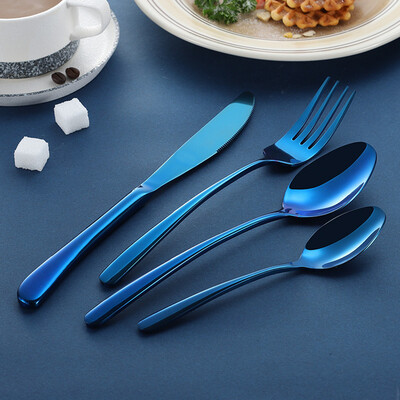 

Toponeto 4PCS Set Stainless Steel Upscale Dinnerware Flatware Cutlery Fork Spoon
