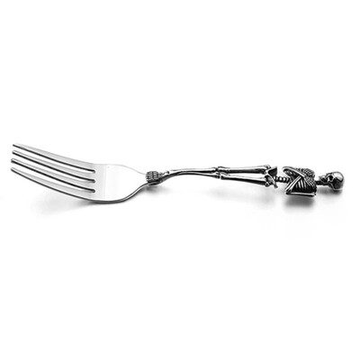 

Titanium steel Fork&Spoon new design for kitchen&home Skull shape Picnicdinnerlunch supplies