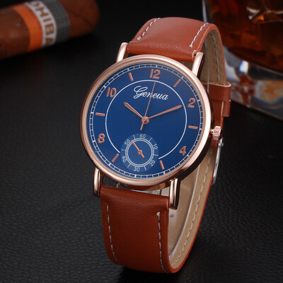 

Fashion Mens Leather Military Casual Analog Quartz Wrist Watch Business Watches Sports Watches Dial Clock Dropshipping &Ff