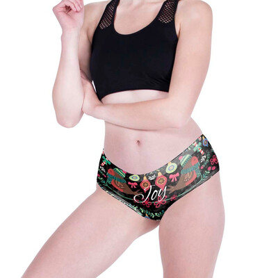 

Toponeto Ladies Hipsters Panties Christmas Themed Women Panties Christmas print Underwear