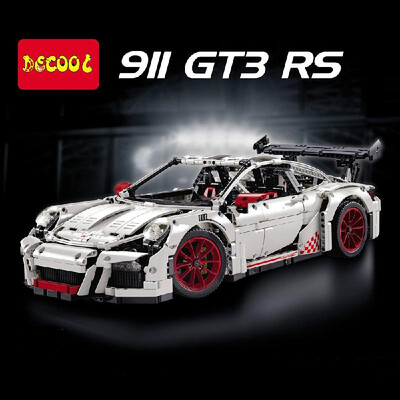 

Porsche 911 GT3 RS Building Blocks Toy 18 Race Sports Car Building Kit Plated Wheel Adult Collectible Sports Car Model 2728pcs