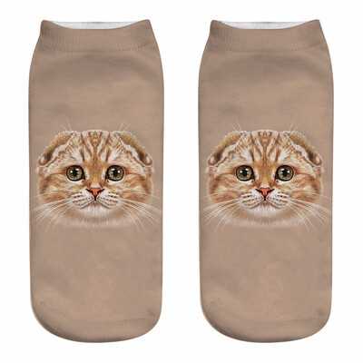 

2018 New HOT 3D Printing Women Socks Brand Sock Fashion Unisex Christmas Socks Cat Meias Female Funny Low Ankle Femme Sock Sale