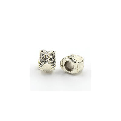 

Alloy European Beads Lead Free & Nickel Free Halloween Owl Antique Silver 10x8x8mm Hole 45mm