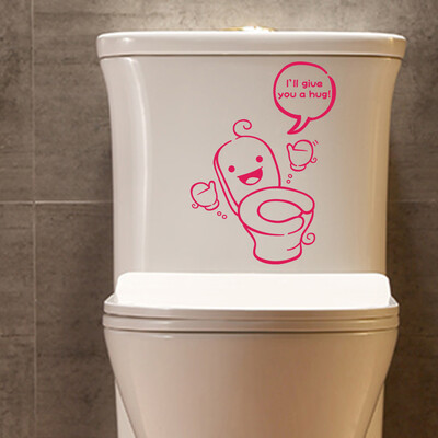 

〖Follure〗Funny Toilet humor Cover Waterproof Sticker Cartoon PVC Vinyl home Decal Cartoon