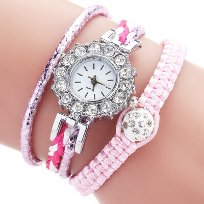 

Trend weaving exquisite rhinestone watch duoya brand watch