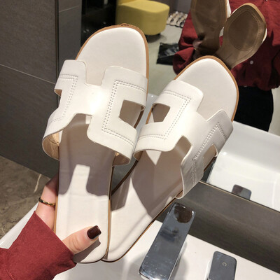 

Summer sandals&slippers women wear fashion lazy slippers with flat soles dragging H slippers