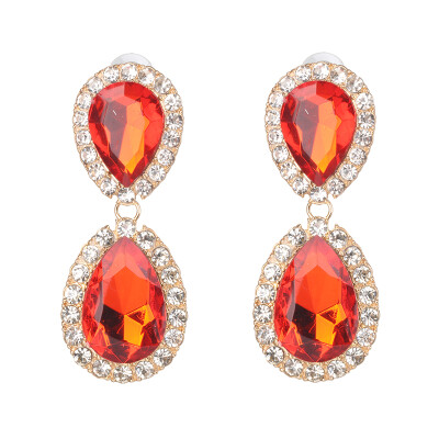 

2019 Fashion vintage za Full Crystal Drop Earrings Women Geometric Statement Rhinestone Earrings Wedding Party Jewelry