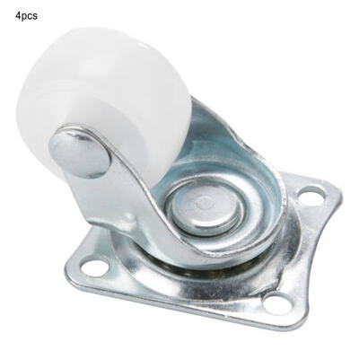 

Greensen 4pcs 1 Inch Swivel Casters White PP Roller Wheel for Trolley Furniture