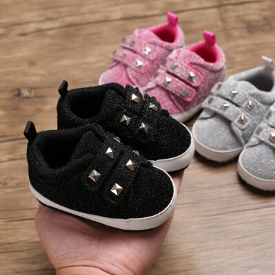 

Baby Girl Boy Casual Shoes Breathable Anti-Slip Rivet Design Shoes Toddler Soft Soled First Walkers