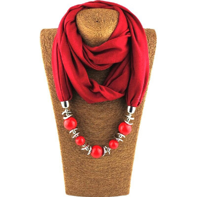 

Fashionable Elegant Pendant Scarf Necklace Bohemia Chiffon Scarves Pendants Jewelry Foulard Female Accessories For Women Multicolo