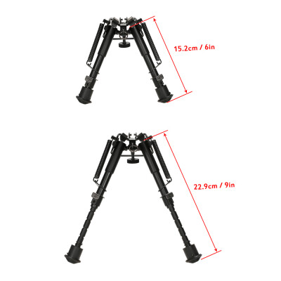 

TOMSHOO 6 to 9 Inches Adjustable Handy Spring Return Swivel Sniper Mount Hunting Tactical Bipod