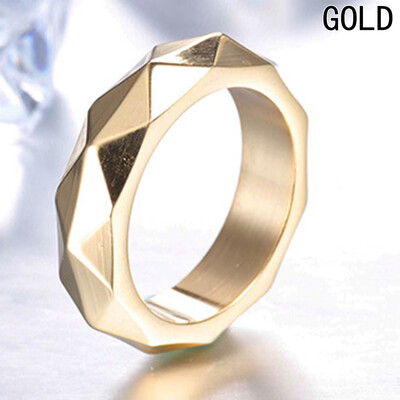 

Charming Fashion Men Cool Domineering Geometric Gold Silver Black Titanium Steel Band Index Finger Ring Jewelry Gifts