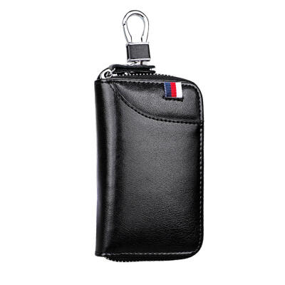 

Casual Portable Leather Key Wallet Mini Solid Color Keychain Cover For Business People