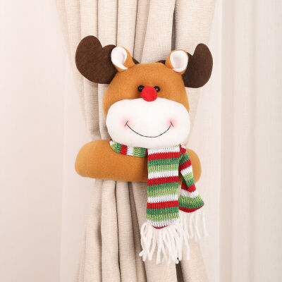 

Christmas Creative Curtain Buckle Xmas Window Decoration Santa Claus Snowman Elk