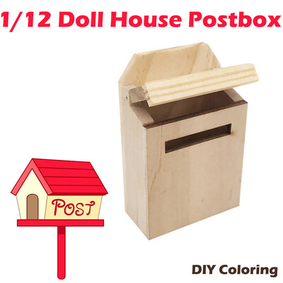 

Siaonvr Miniature Wooden Outside Letterbox Postbox Mailbox DIY Color For 112 Dollhouse