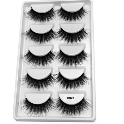 

Gobestart 3D Eyelash Imitation Mink Natural Thick False Eyelash 5 Pairs