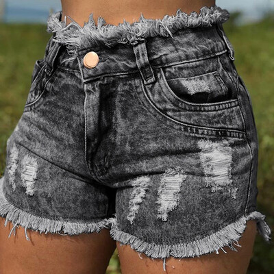 

〖Follure〗Summer Women Fashion Pocket Hole Jeans Female High Waist Sexy Shorts