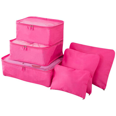 

6pcsset Lightweight Luggage Travel Bags Men&Women Packing Cubes Organizer Compression Pouches Fashion Double Zipper Waterpro