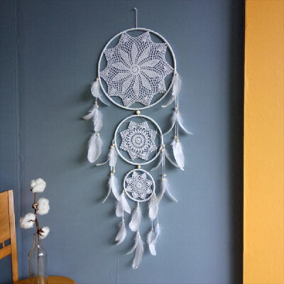 

Traditional White Dream Catchers Hand Made Wall Hanging Decoration Ornament Craft Gifts Windmill