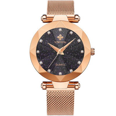 

WWOOR 8869 Women Quartz Watch Stainless Steel Strap Sport Clock Wristwatch 3ATM Waterproof Fashion Casual Female Watches