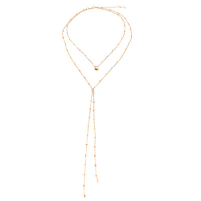 

New Gold Silver Sexy Beads Chain Choker Necklaces Long Multilayer Water Drop Simple Party Statement Jewelry For Women