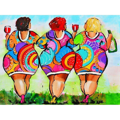 

Dispaint Full SquareRound Drill 5D DIY Diamond Painting "Fat woman" Embroidery Cross Stitch 3D Home Decor